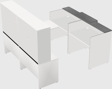 Shared one sided u-shaped reception desk