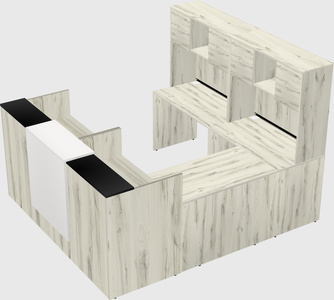 Shared one sided u-shaped reception desk