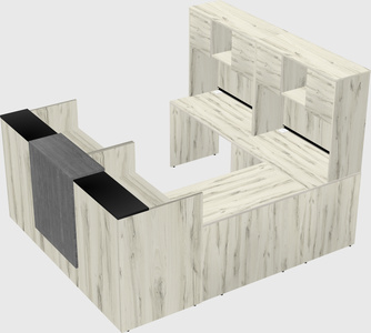 Shared one sided u-shaped reception desk