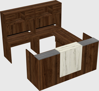Shared one sided u-shaped reception desk