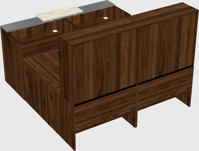 Shared one sided u-shaped reception desk