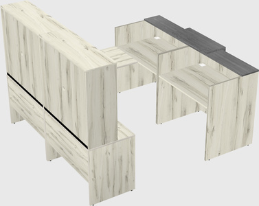 Shared one sided u-shaped reception desk