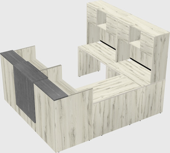 Shared one sided u-shaped reception desk