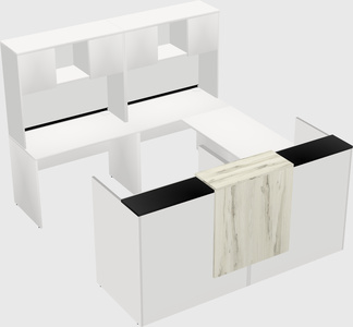 Shared one sided u-shaped reception desk