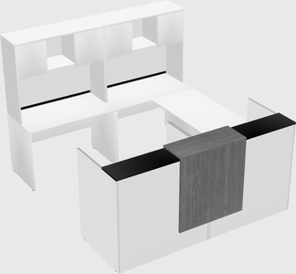 Shared one sided u-shaped reception desk