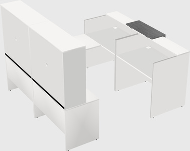 Shared one sided u-shaped reception desk