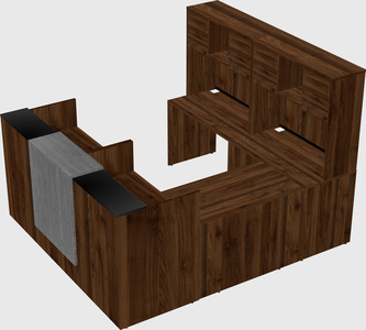 Shared one sided u-shaped reception desk