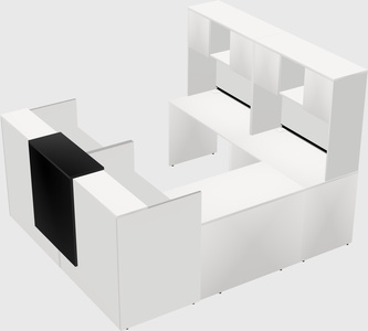 Shared one sided u-shaped reception desk