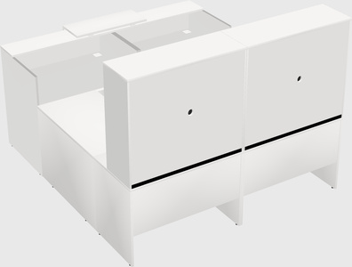 Shared one sided u-shaped reception desk
