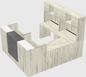 Shared one sided u-shaped reception desk