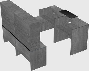 Shared one sided u-shaped reception desk