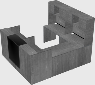 Shared one sided u-shaped reception desk
