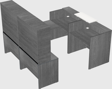 Shared one sided u-shaped reception desk