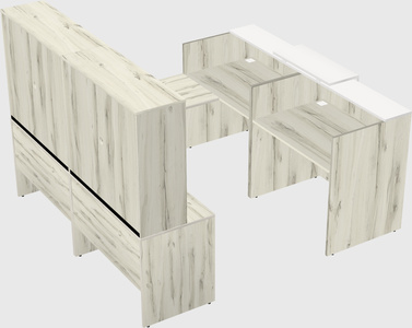 Shared one sided u-shaped reception desk