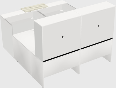 Shared one sided u-shaped reception desk