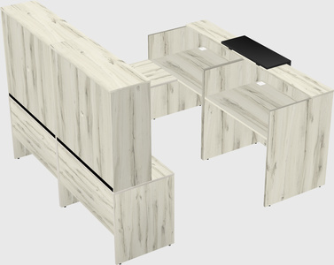 Shared one sided u-shaped reception desk