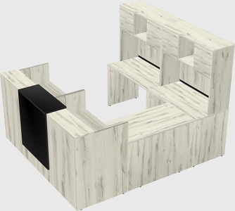 Shared one sided u-shaped reception desk
