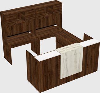 Shared one sided u-shaped reception desk