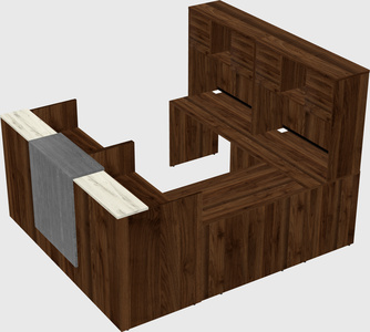 Shared one sided u-shaped reception desk