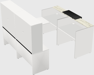 Shared one sided u-shaped reception desk