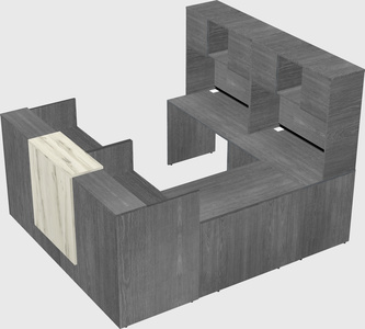 Shared one sided u-shaped reception desk