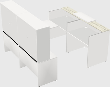 Shared one sided u-shaped reception desk
