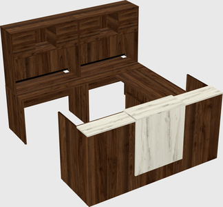 Shared one sided u-shaped reception desk