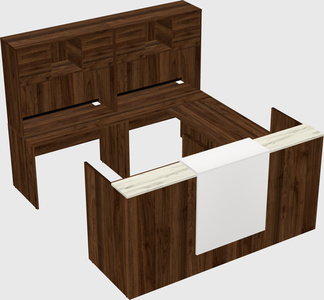 Shared one sided u-shaped reception desk