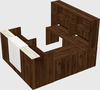 Shared one sided u-shaped reception desk