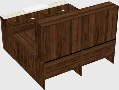 Shared one sided u-shaped reception desk