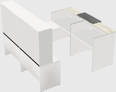 Shared one sided u-shaped reception desk