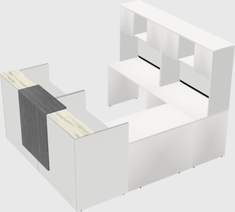 Shared one sided u-shaped reception desk