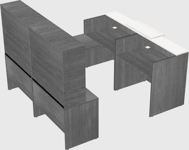 Shared one sided u-shaped reception desk