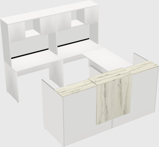 Shared one sided u-shaped reception desk
