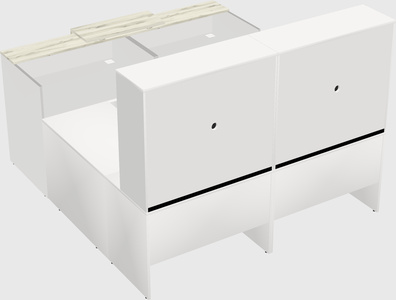 Shared one sided u-shaped reception desk
