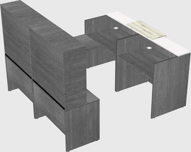 Shared one sided u-shaped reception desk