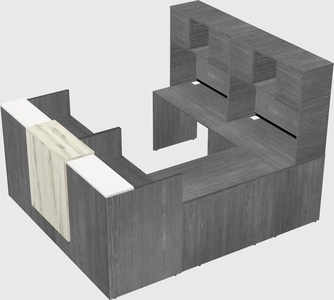 Shared one sided u-shaped reception desk