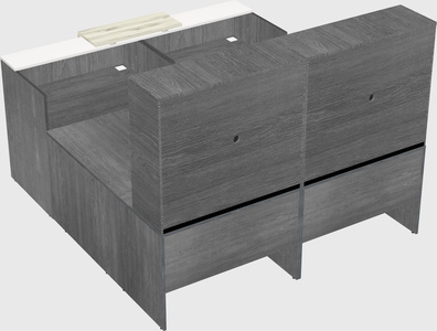 Shared one sided u-shaped reception desk