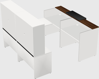 Shared one sided u-shaped reception desk