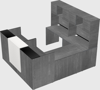 Shared one sided u-shaped reception desk