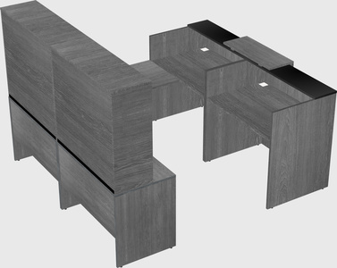 Shared one sided u-shaped reception desk