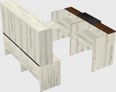 Shared one sided u-shaped reception desk