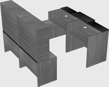 Shared one sided u-shaped reception desk