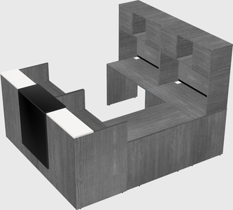 Shared one sided u-shaped reception desk