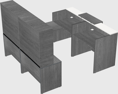 Shared one sided u-shaped reception desk