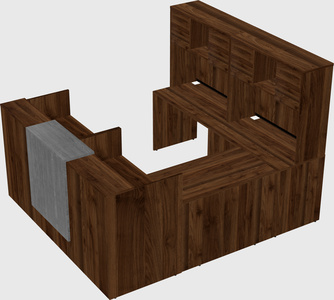 Shared one sided u-shaped reception desk