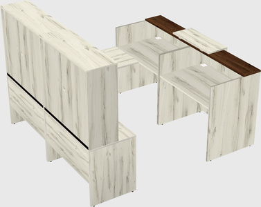 Shared one sided u-shaped reception desk