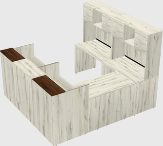 Shared one sided u-shaped reception desk