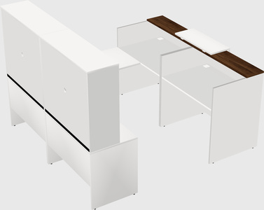 Shared one sided u-shaped reception desk