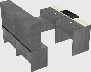 Shared one sided u-shaped reception desk